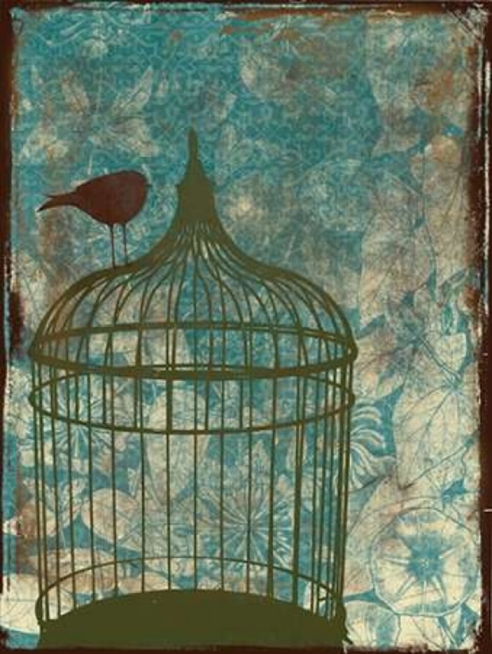 Birdcage on Teal 2 Poster Print by Jace Grey - Item # VARPDXJGRC016B